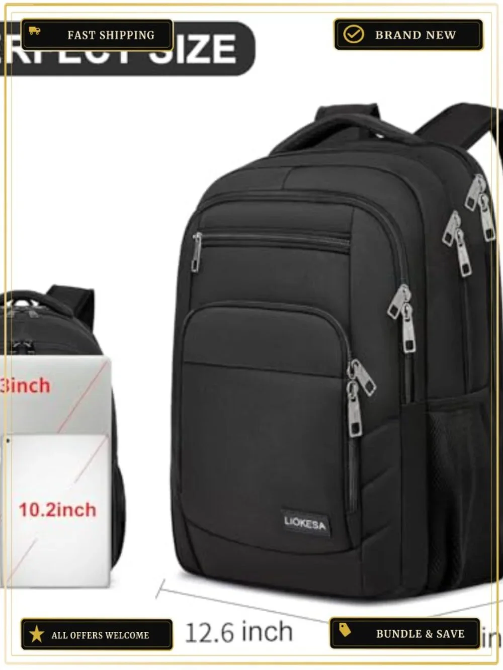 Large Capacity Travel Laptop Backpack with USB Port for Men Women College Work